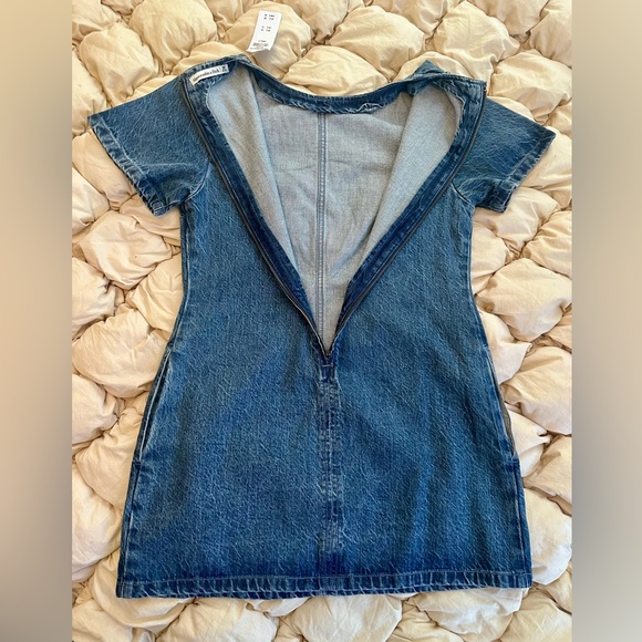 Abercrombie & Fitch Denim Shift Mini Dress | Back Zip | Size Small - Picture 4 of 7